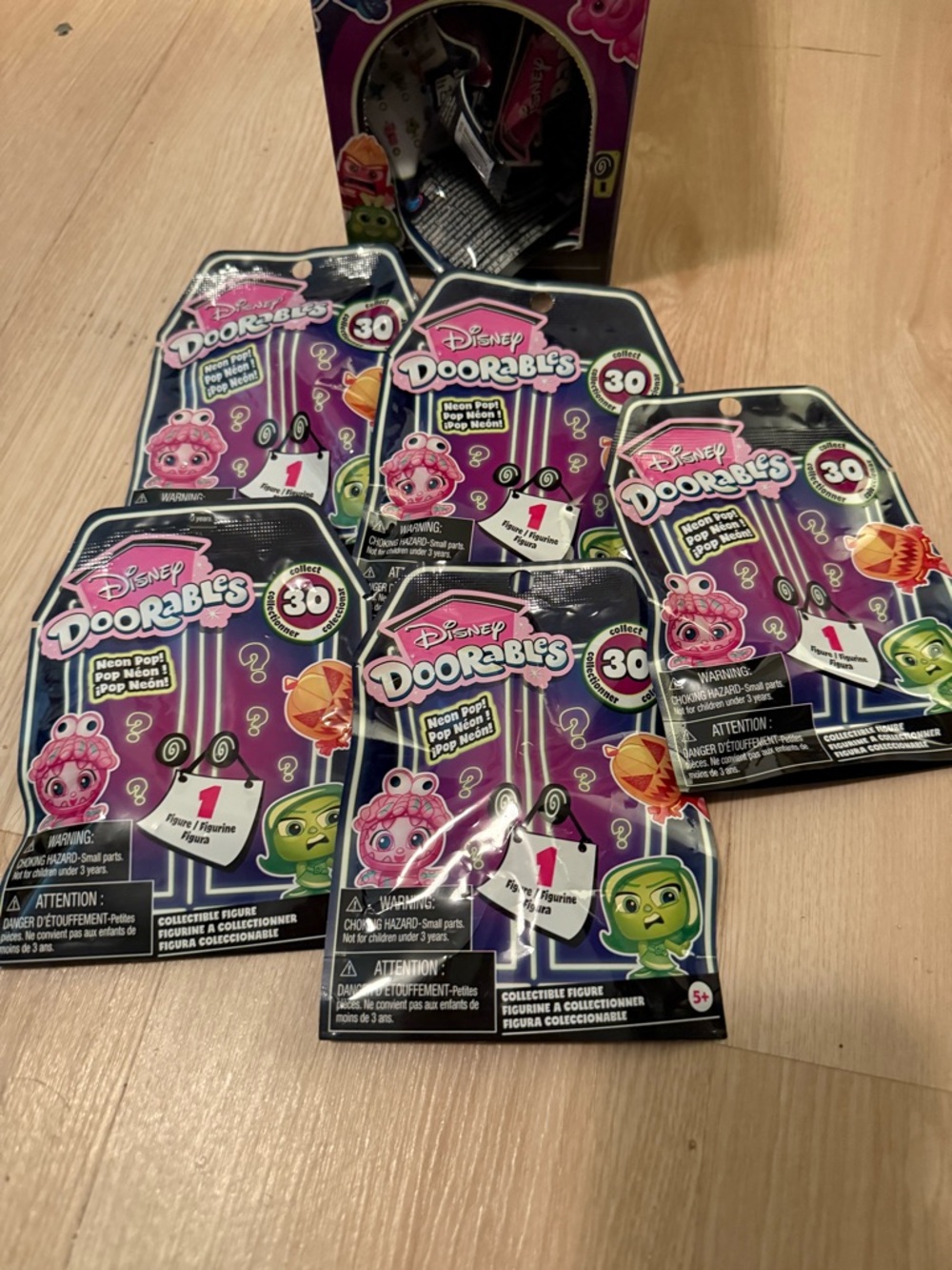 Disney Doorables Neon Pop Lot of 5